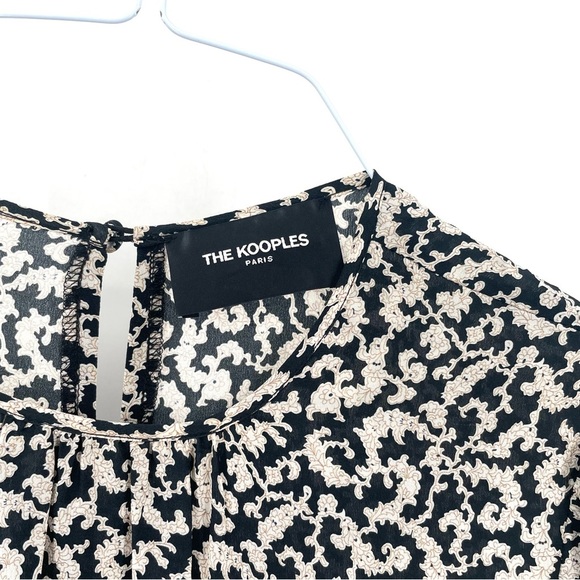 THE KOOPLES Silk Baroque Lace MCM Print Above Knee Long Sleeve Classic Dress - Picture 7 of 8